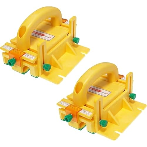 GRR-RIPPER+ Plus by Microjig. Includes SafeRip Kit. Fully Adjustable 3D Push Block for Table Saws, Router Tables, Band Saws, and Jointers, Yellow/Green, 2 Pack