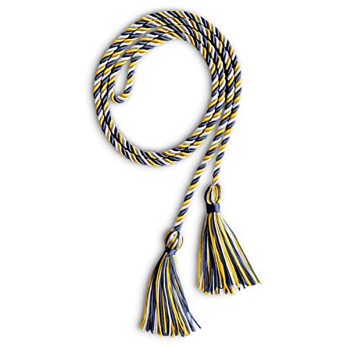 Image of Endea Graduation Single Honor Cord Three-Color (Navy Blue /Gold /White)