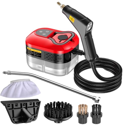 Acssart Steam Cleaner 2500W Handheld High-Temperature Pressurized Steam Cleaner Multi-purpose Washer for Kitchen Range Hoods Air Conditioners & Upholstery (Red 2)