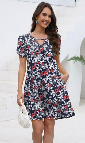 Image of COSSEN Women's Summer Casual Tshirt Dress Crew Neck