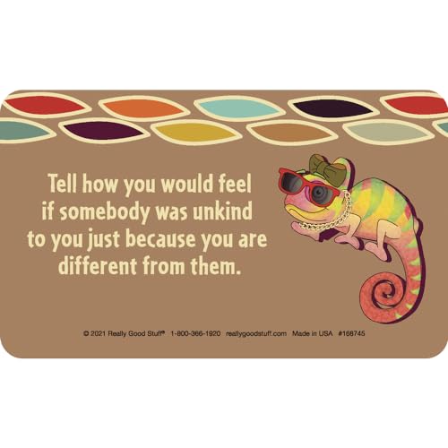 Image of Really Good Stuff Diversity Discussion Cards, Set of 18, Promotes Equality | Ages 4+, PreK+, Inclusion, & Empathy, Multicultural Cards for Kids