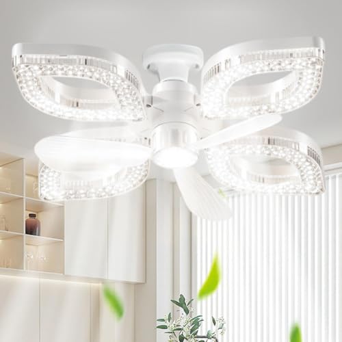 Ventilador de techo con luz atornillable che risolve il calore in camera da letto e cucina 7
