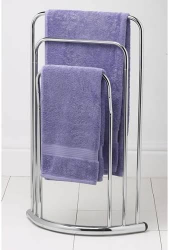 Raxter Pilot Imports Free Standing Bathroom Bath Towel Rail (3 Rail Towel Stand)