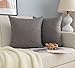 Coppia Federe Cuscini in Simil Lino Antiacaro e Ipoallergenico Per Divano e Letto Copricuscini Arredamento Casa con Zip Invisibile 2 pezzi (45x45cm, Grigio)