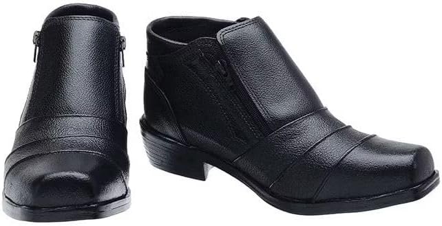 Bota Social em Couro Legítimo Fearnothi Masculina – Com Zíper Lateral para Maior Ajuste.
