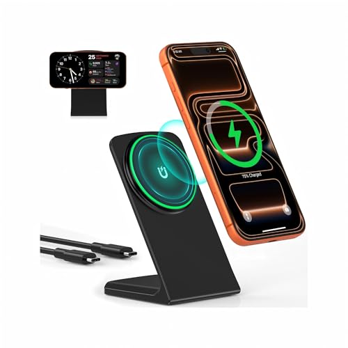 Mag.Safe Charger Stand for iPhone, Magnetic Wireless Charging Station for iPhone 17/16/15/14/13/12 Series (Onxy Black)