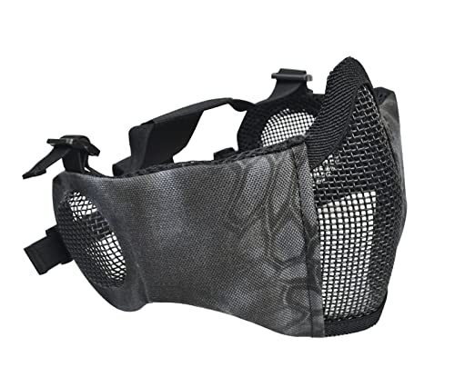 JFFCESTORE MH Updated Version Fast Tactical Helmet Combined with Foldable Half Face Mesh Mask and Goggles for Paintball CS Game Set TY - Thumbnail 5