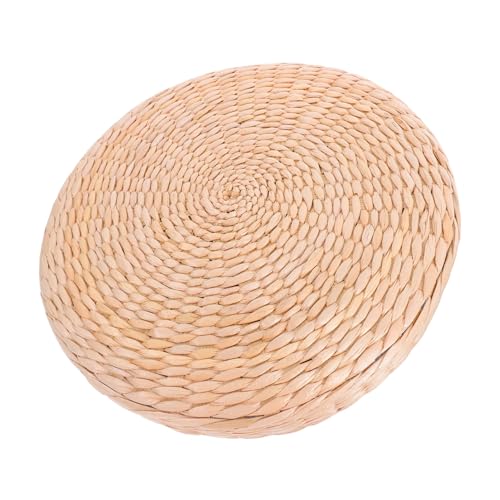 Hemobllo Cojín Futón De Colchoneta De Asiento De Yoga Suave Futón De Estilo Japonés Cojín para Silla De Comedor Cojines De Redondos Khaki De Totora