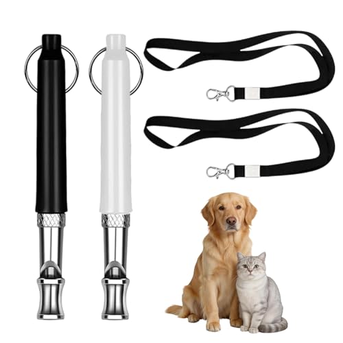 YIIWONI 2 Pcs Sifflets Professionnels pour Arrêter Les Aboiements,Sifflet Ultrason Chien Anti Aboiement,sifflets Professionnels De Dressage De Chiens avec Cordon