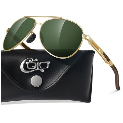 CGID Sunglasses Mens Polarised Premium Al-Mg Alloy Pilot UV400, Flexible Spring Hinges Sun Glasses for Men Women Shades