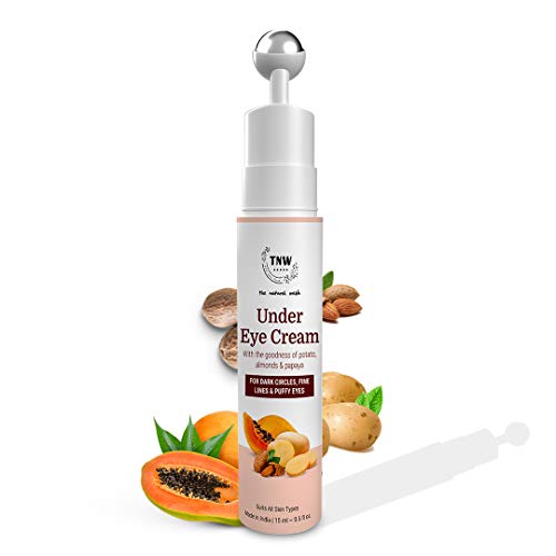 Image of TNW-THE NATURAL WASH Under Eye Cream Roll On - 15ml | Enriched with Potato Extracts, Coffee Oil, & Vitamin E | To Reduce Dark Circles, Puffiness & Wrinkles | All Skin Types | For Men & Women