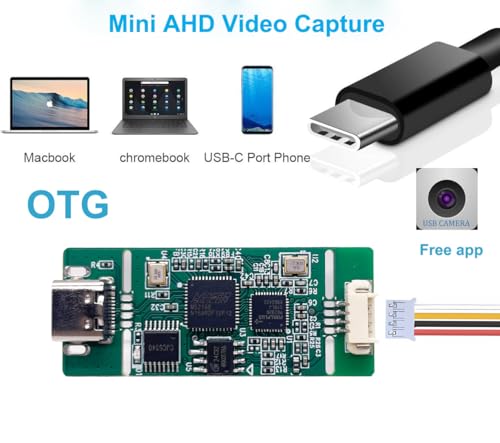 Image of AHD Capture Card with OTG, 1080P AHD to USB Video Adapter for Backup Camera | AHD Capture1080P30 /720P60, OTG USB-A Connection, PCBA DIY Low-Latency Streaming for Backup Camera, Gaming & Video Recording