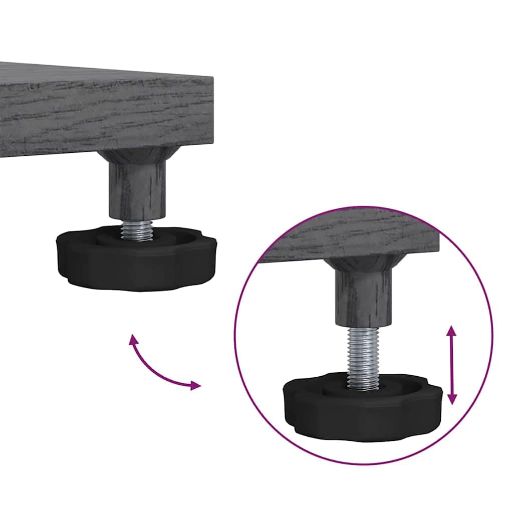 Supporto per ombrellone grigio scuro, effetto legno, 45 x 45 x 31 cm, base in acciaio, con ruote, per balcone, terrazzo, giardino