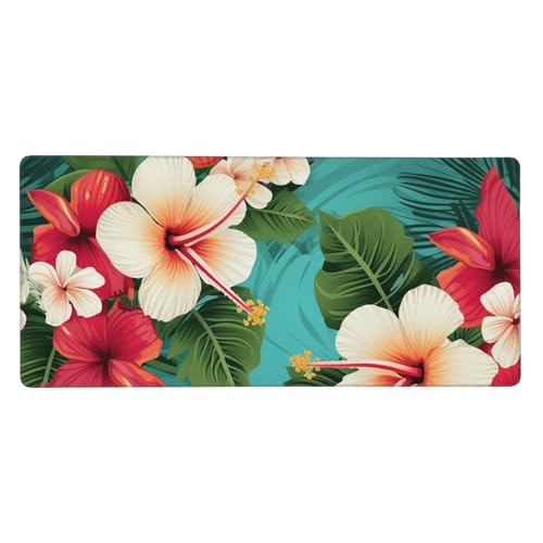 Grand tapis de souris de jeu antidérapant à motif floral de qualité
