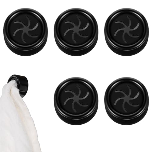 HJZHII 5 Stück runde selbstklebende Handtuchhaken, schwarzer Handtuchhaken zur Wandmontage, Geschirrtuchhalter Küchenhaken Handtuchhalter für Badezimmer, Küche, Zuhause, platzsparend(Spiraltyp) HJZHII 5 Stück runde selbstklebende Handtuchhaken, schwarzer Handtuchhaken zur Wandmontage, Geschirrtuchhalter Küchenhaken Handtuchhalter für Badezimmer, Küche, Zuhause, platzsparend(Spiraltyp)
