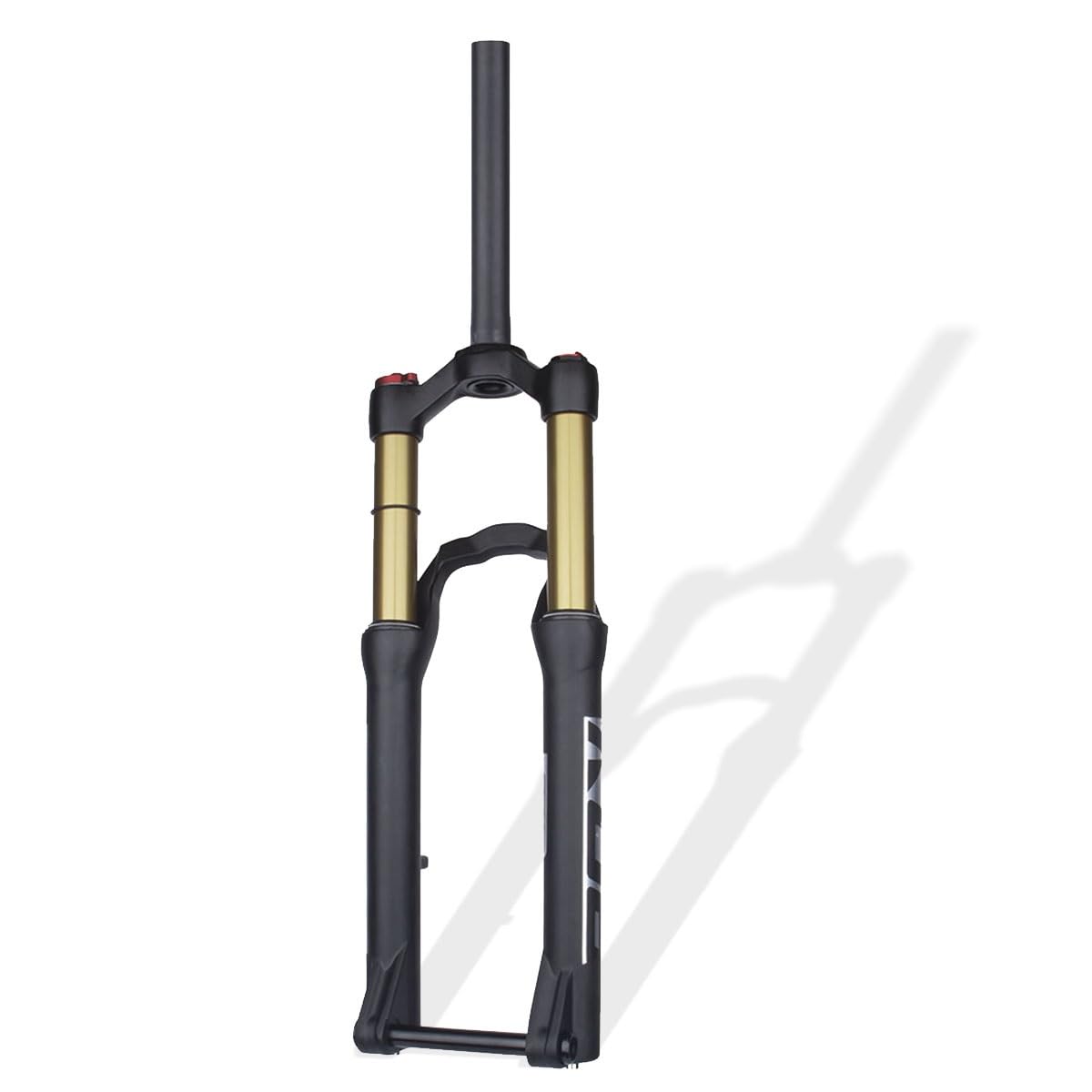 Widelec pneumatyczny do rowerów górskich 20/24" z blokadą ręczną/pilotem zdalnego sterowania, skok sprężyny 135 mm, 1-1/8" widelec do rury prostej z szybkomocującym, wał wtykowy 9 mm, frez tarczowy