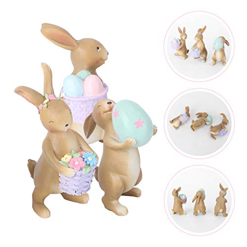 ABOOFAN Animais Em Miniatura Coelho Estatueta Estátua Resina Bolo Chapéus de Coco Acessórios de Jard