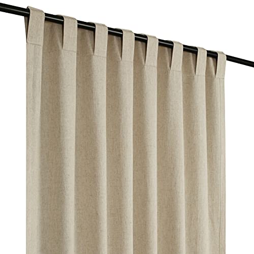 Farmhouse Curtain In Linen 50X84 Natural, Linen Cotton Curtains, 2 Panels Curtain,Tab Top Curtains, Room Darkening Drapes, Curtains For Bedroom, Curtains For Living Room, Natural Curtain Set Of 2 #TOP1