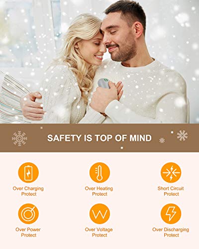 Balhvit 2s Instant Heating Rechargeable Hand Warmer, 6400mAh 5-10H Electric Hand Warmer Heater, Portable Pocket USB Battery Power Bank Reusable Hand Warmer for Outdoor Sports Warm Gifts for Women Men - Thumbnail 4
