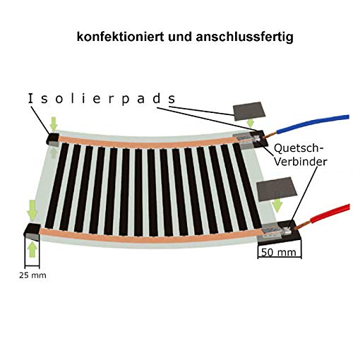 Infrarot-Heizfolie Mi-Heat Infrarot Heizfolie 12V/DC 0,3x1m