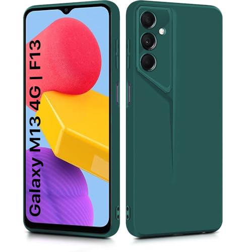 Image of WOW IMAGINE Slim Back Cover for Samsung Galaxy M13 4G | F13 4G | Blade Series Ultra Thin Case with Lightweight Design | Camera Protection | Soft Matte Silicone Flexible Mobile Case - Green