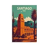 ONOTIO Santiago Chile Vintage Reiseposter Berg 20 x 30 cm 