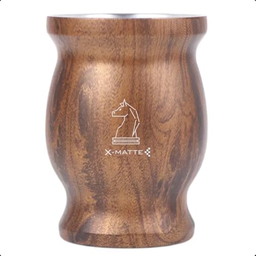 Cuia Térmica Amadeirada Mate Chimarrão Tererê De Aço Inox X-Matte