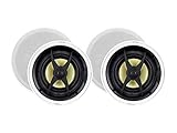 Monoprice 2 Way in-Ceiling Speakers - 6.5 Inch (Pair) with Aramid Fiber and Titanium Silk Drivers - Caliber Slim Series