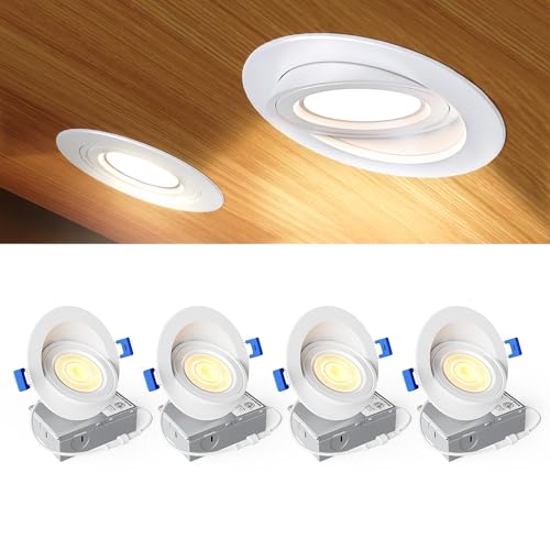 Ensenior 4 Pack 4 inch 5CCT LED Gimbal Led Recessed