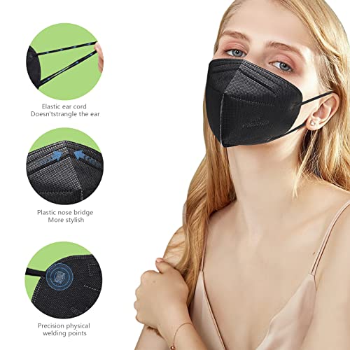 Image of SOOQOO 50 Pcs KN95 Face Maks for Audlts (Black)