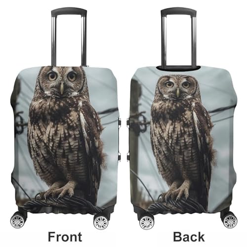 Travel Luggage Cover Protectors Elastic Anti-scratch Suitcase Cover Washable Luggage Sleeve Owl on Telephone Pole Suitcase Cover Protector Fit 18-32 Inch Suitcases Travel Accessories L3