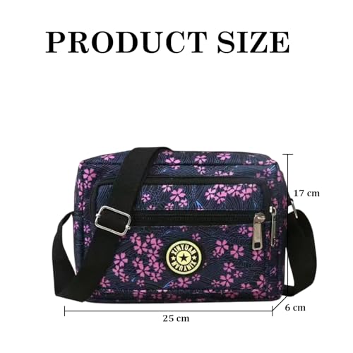 Image of MOMISY Women Mobile Messenger cellphone Bag Ladies Nylon Shoulder Cross Body Long Strap for College, Outing, Travelling, Work