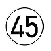 Produktbild Geschwindkeitsaufkleber 45 km/h | Hinweis nach § 58 StVZO | Selbstklebend Folie für Fahrzeuge & Anhänger | 200 mm | PlottFactory