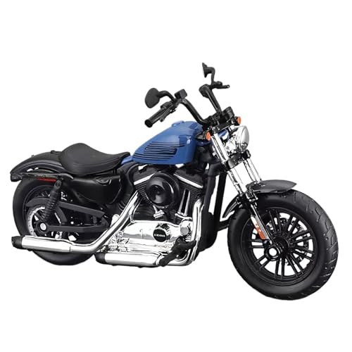 Décoration moto Harley 2018 Forty-Eight miniature bleue pour salon et bureau 1:18