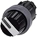 Siemens 3SU10322AF600AA0 Selector Switch, O-I, Black, Plastic with Metal Front Ring, IP66, IP67, IP69K Protection Rating, Matte Metal, 22mm, White