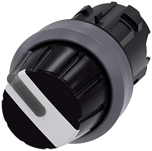 Sélecteur O-I Siemens 3SU10322AF600AA0 en plastique noir 22 mm et bague métal