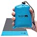 BEARZ Outdoor Beach Blanket/Compact Pocket Blanket 55″x60″, Waterproof Ground Cover, Sand Proof Picnic Mat for Travel, Hiking, Camping, Festivals - Durable Tarp w/Corner Pockets, Loops & Bag (Blue)