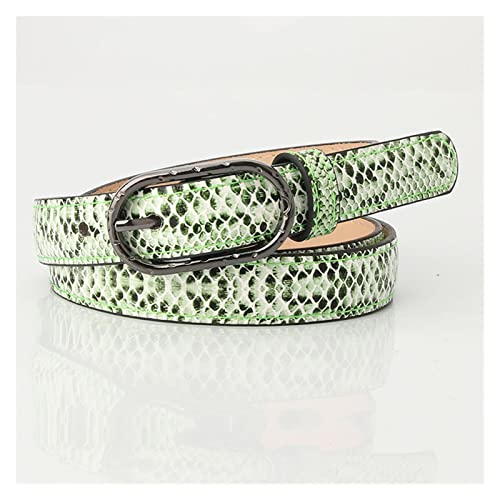 Ceinture Ceintures for femmes mode léopard jeans ceinture femme Puce Boucle d'épingle (Belt Length : 105CM, Color : Green) Cover