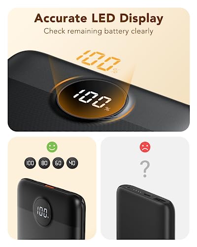 VEGER Power Bank 10000 mAh, 22,5W Mini Powerbank Klein Aber Stark – Ansicht 3