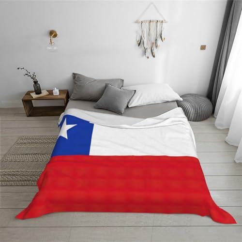 Couverture en flanelle drapeau du Chili douce pour lit