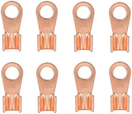 XiaochenElectrical Connector Plug Socket Kit 10PCS OT-10A 20A 30A 40A 50A 60A 80A 100A Copper Battery Cable Connector Terminal (Color : OT 40A)