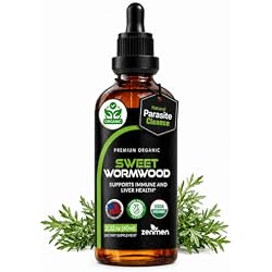 Zenmen Sweet Wormwood Tincture Organic – Wormwood Liquid Drops for Adults, Artemisia Annua Herb Extract for Gut Cleanse & Detox Support, Full-Spectrum 1:5 Extract, Non-GMO, Made in USA, 2 fl oz
