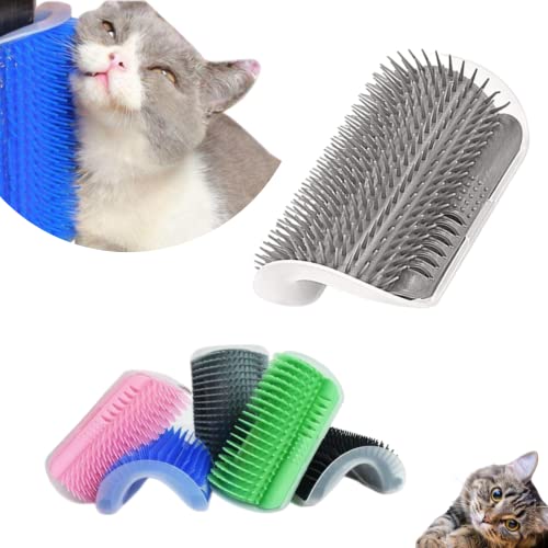 Brinquedo Para Gato Coçador Roçador Escova Com Catnip Coçadinha Massageadora Canto de Parede (Cinza)
