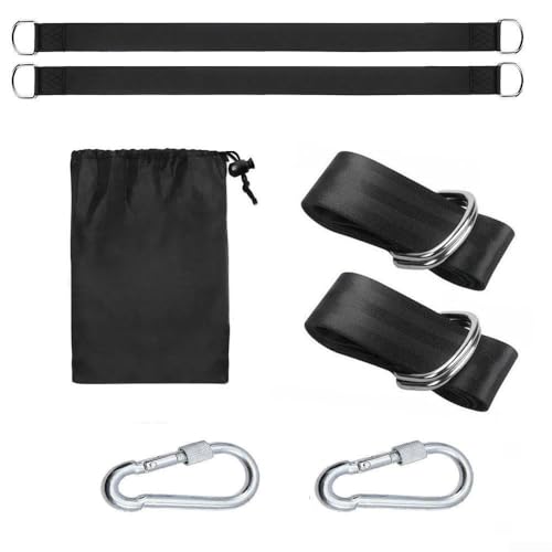 Kit de correas de columpio de árbol de alta resistencia de 2200 libras con correas de nailon reforzadas y mosquetones resistentes al óxido