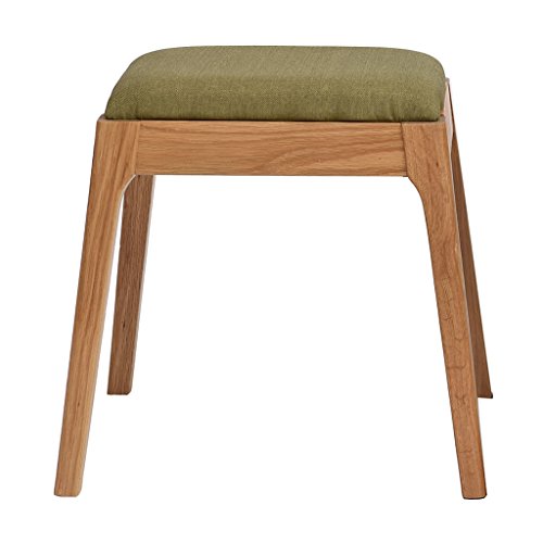 AJZGF Taburete de Maquillaje de Madera sólida, Taburete Cuadrado de Tela Taburete de sofá Simple Taburete de aparador de Roble japonés - pequeño Taburete (Color : A)