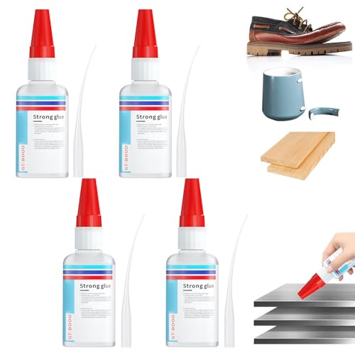 Pegamento Fuerte,Super Glue,4PCS Pegamento Instantáneo,Superglue Extra Fuerte,Pegamento Extrafuerte Transparente,Pegamento Universal,Super Adhesivo es Aplicable para Plástico,Vidrio,Madera