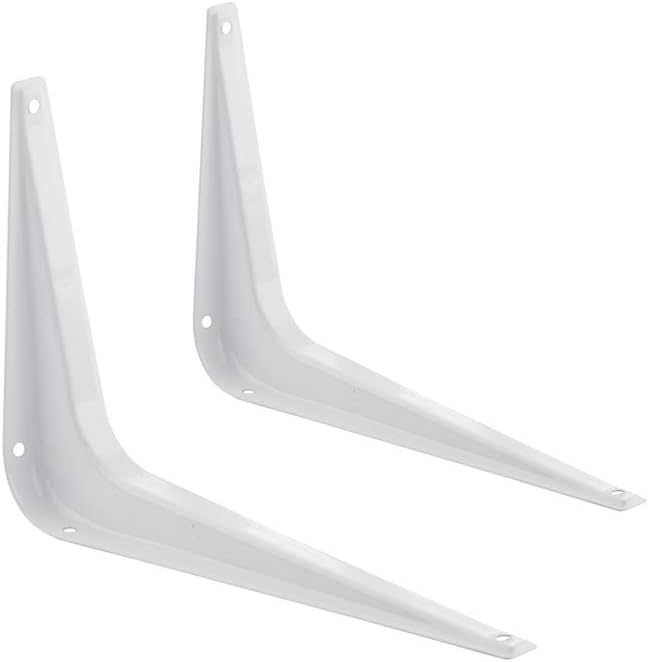 Amazon Basics Shelf Bracket - 6" x 8", White, 10-Pack