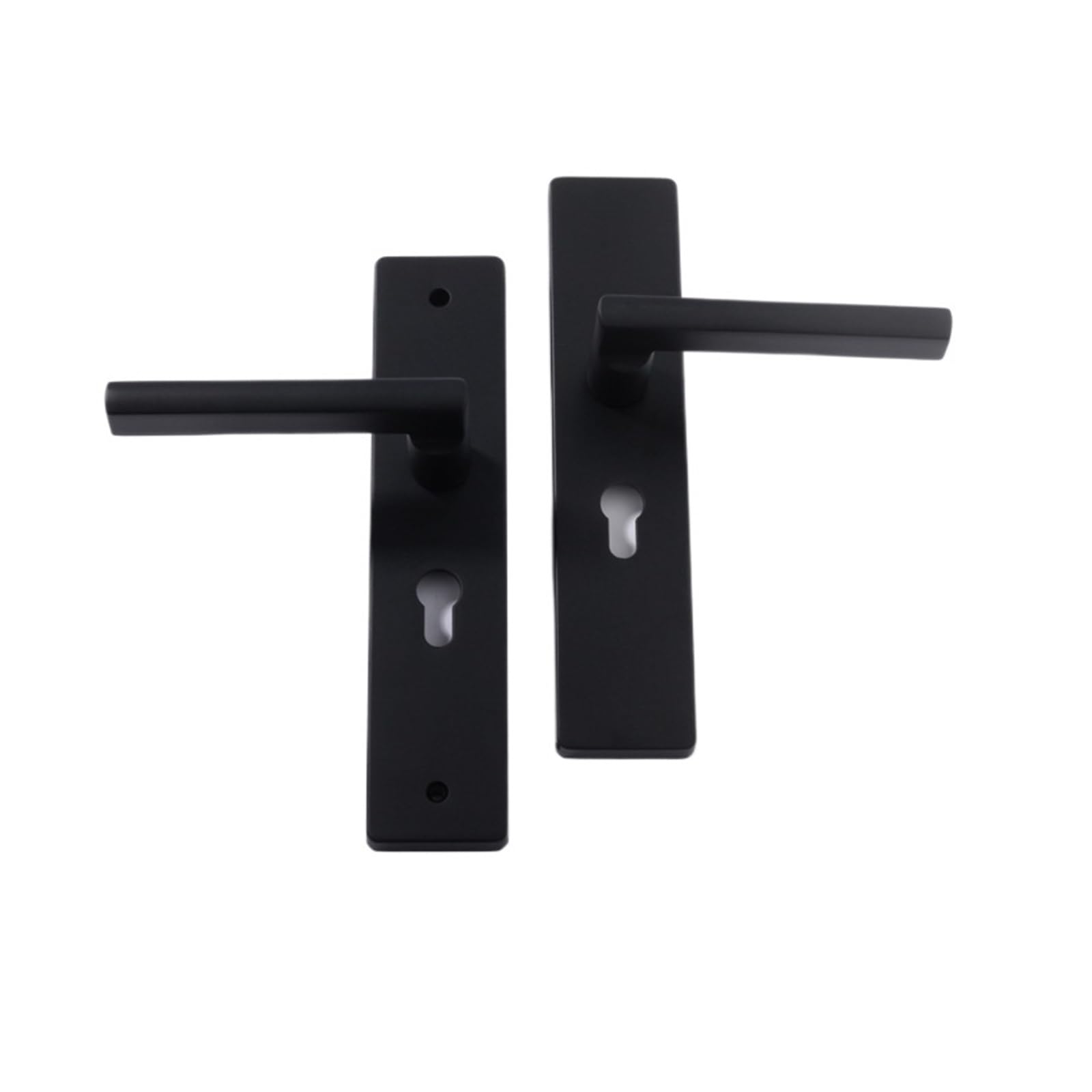 Zonshjdkr One Color Aluminum Alloy Spring Split Lock Silent Door Handle For Bedroom Bathroom Kitchen Wooden Black(06 610 Big 50 Reverse Insertion)