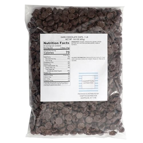 Dark Chocolate Chips, 1 Pound Bulk Bag, Chocolate Chips For Baking, Hampton Distribution - Thumbnail 2