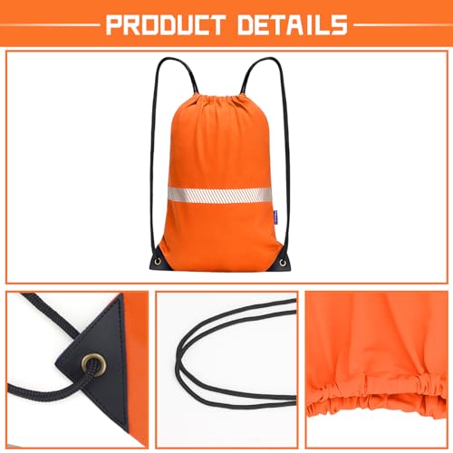 Image of AYKRM Customizable Orange Drawstring Backpack Bag work Sackpack logo